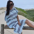 Summer Custom Printed Cover Up Super Absorbent Colorful Women's Turkish Poncho Beach Wear