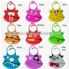 multi-styles animal designs silicone baby bibs