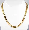 26'' Inch 14k Gold Overlay Figaro Chain Necklace,6mm Free Shipping Stainless Steel Chain Jewelry