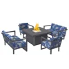 Patio furniture Multi-function square aluminum outdoor gas fire pit table