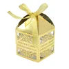 Wholesales custom luxury laser cut metallic paper wedding candy gift favor boxes