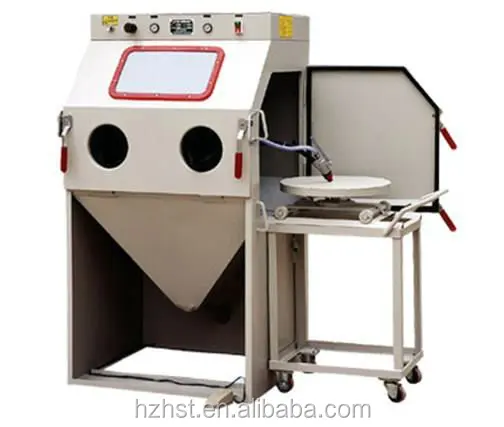 Dry Type Suction Abrasive Sandblast Cabinet For Blasting Wheel