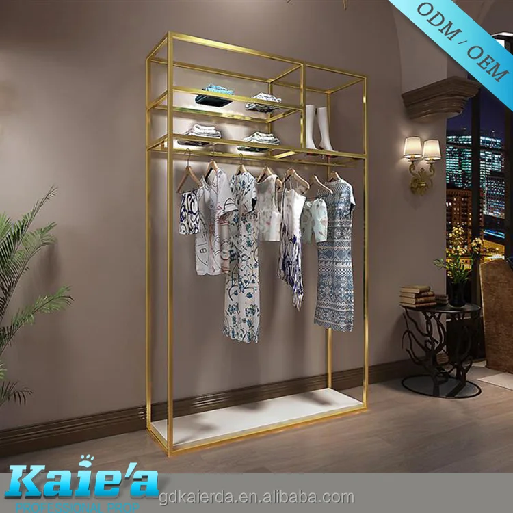 Clothes Shop Display Furniture Shelving With Stand Decorative