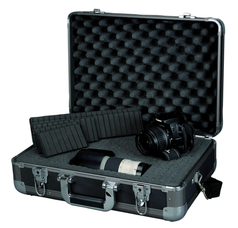 Large Rolling Hard Case With Extra Padding Foam For Cameras Camcorders