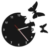 Flying Butterflies 3D Wall Clock Acrylic Contemporary Butterfly Time Clock Modern Home Decor