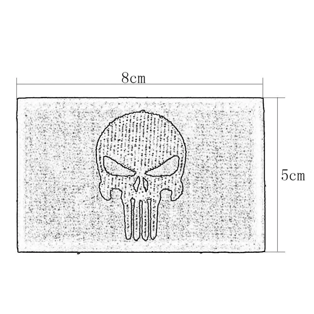 Punisher Skulls Rectangle Embroidery Trim Tactical Patch Armbands Shoulder Badg 2015 Fashion