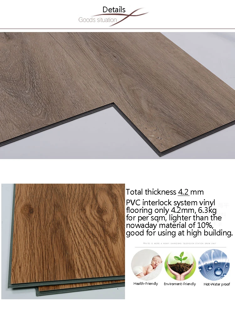 stone grain series plastic vinyl SPC flooring tile, cheap price, Foshan producing