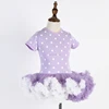 The new Europe and USA bitter fleabane bitter fleabane skirt wholesale Light purple dot dress Children's tutu dress