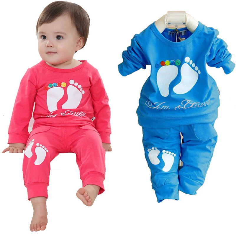 Kids clothes cotton baby girl clothing set fashion suit infant brand children clothing new girls outfits shirt + trousers unisex