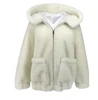 Factory wholesale Pink Wool fur coats, women's jackets with hats and lambs, medium and long fashionable and relaxed for all ty