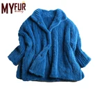 Factory wholesale women's winter warm mink fur jacket knitted mink fur coat faux fur