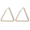 2019 Fashion Personality Earrings Crystal Jewelry Acrylic Big Triangle Hoop Diamond Earrings For Women