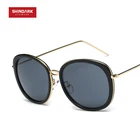 CE FDA PC frame oval shaped lens metal temple high quality sunglasses