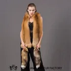 Hot fashion design luxurious long real red fox fur scarf for ladies