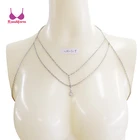 Alloy Crystal Drill Pendant Bra Body Chain Women Beach Wear Fashion Pearl Body Jewelry Wholesale