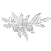2019 Handmade Silver Leaf Hairpins Crystals Rhinestones Tiara Wedding Hair Clip Accessories Headband Bridal Barrettes