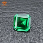 Fancy square shape synthetic green cubic zirconia stone for jewelry making