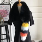 Winter Russia Canada Super Warm Style Big Size 140cm Long 20cm Wide 100% Real Full Fox Fur Scarf