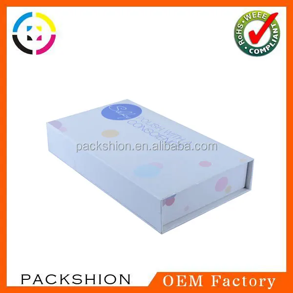 luxury white cardboard packaging box with foam cut for cosmetic