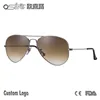 1:1 High quality metal pearl gradient sunglasses custom logo uv400 brand 3025 mirror lenses glass sunglasses