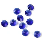 JN Nice clear sapphire/blue 14mm glass octagon crystal chandelier/curtain beads in one hole home/hotel accessories