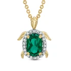 Turtle Necklace Blue Gemstone Jewelry 925 Sterling Silver Turtle Charm Necklace