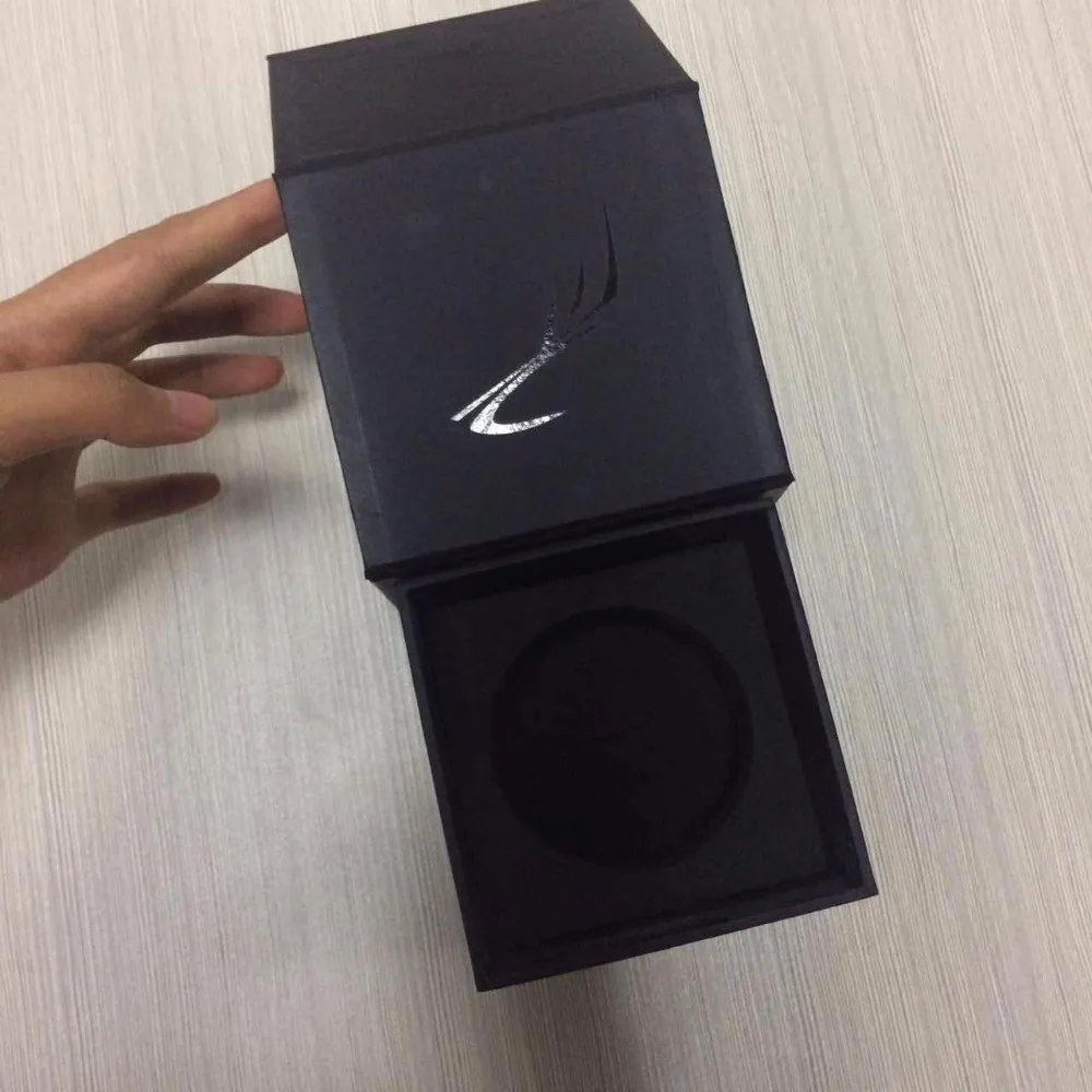 luxury square custom magnet matt black uv and hot foil logo