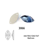 Wholesale Small Size 10*5mm Horse Eye Blue Clear Silver Plating Lead Free Crystal Sew On Stones For Bridal Dress In Bulk