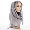 Latest Muslim Fashion Double Loop Pin Free Instant Chiffon Crepe Scarf Hijab