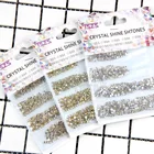 Glitter Crystal Clear AB SS3-SS10 Mix Size Non Hot Fix Flat Back Rhinestone Glass Stone Nails Decoration 3D Art Nails