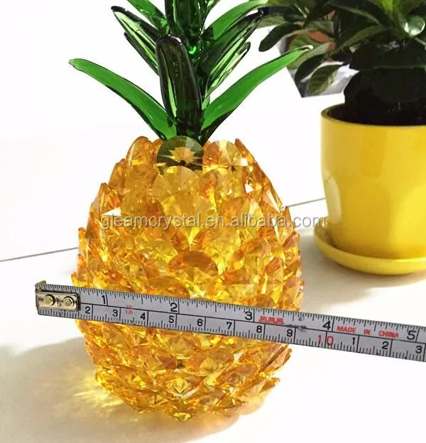 sale artficial souvenir crystal pineapple for home decoration
