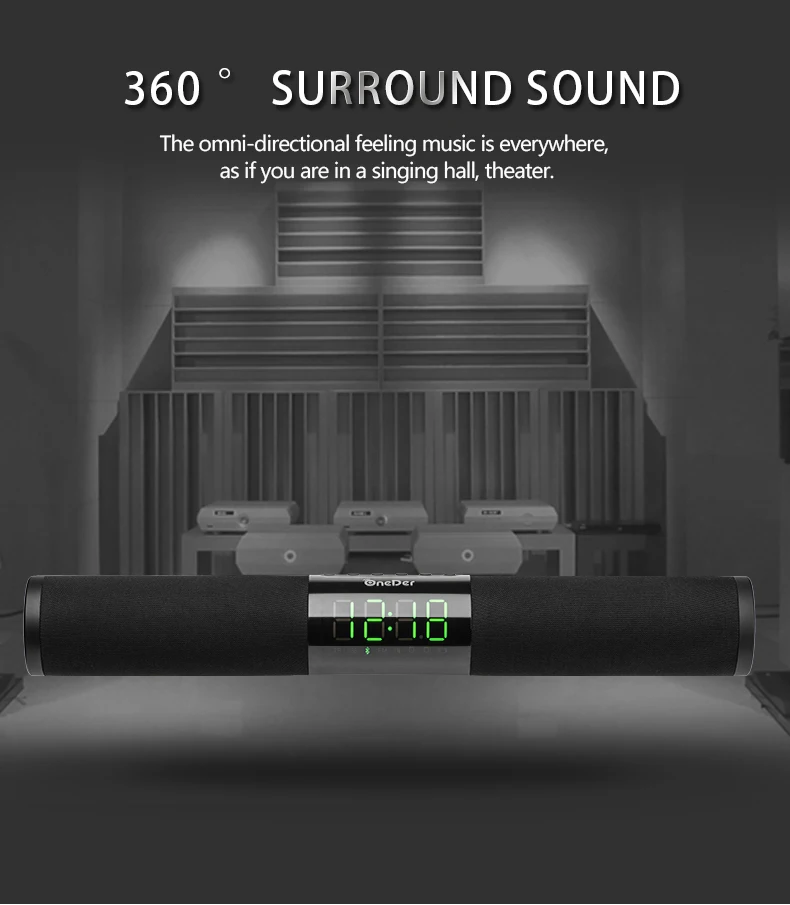 Top Quality Home Theater Stereo Good Sound Fashion Design LED Display Clock Alarm Wireless Bluetooth Home Theater Speaker - ANKUX.COM