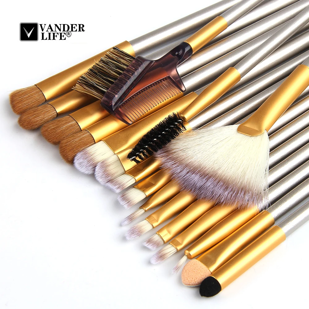 24 Pcs Make Up Set Soft Synthetic Professional Cosmetic Makeup Foundation Powder Blush Eyeliner Brushes Tools Kit with Bag (5)