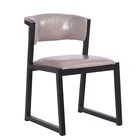 Modern cafe hotel restaurant upholstered metal leather room dining chair