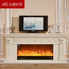 luxurious 2m log dimensional carved tv standing electric fireplace with decorative heating furnace core