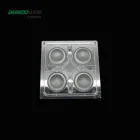 90*90mm led street light lens 60 degree 4 led in 1 lens module for multi chip leds