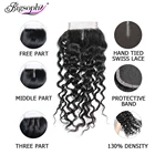 4X4 Free Sample Pre plucked Closure Raw Unprocessed Brazilian Hair St Deep Wave Silk Top Lace Closure
