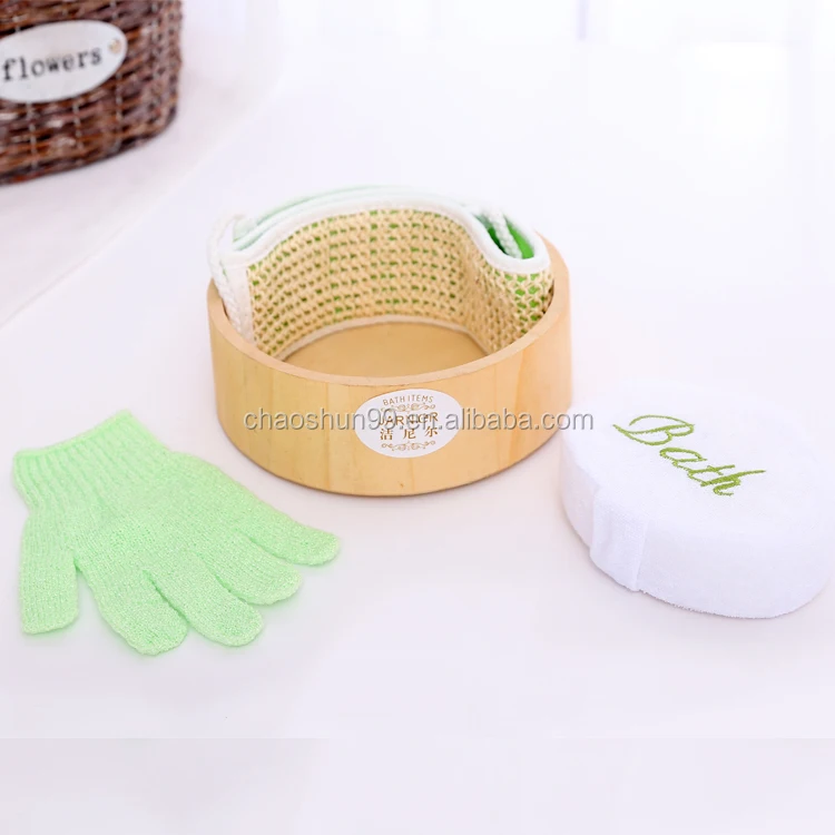 round wooden bath spa gift set for kids cleaning