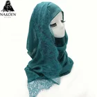 ND04 2019 Hot sale women solid color lace hijabs lady shawls scarves fashion cotton viscose muslim hijab