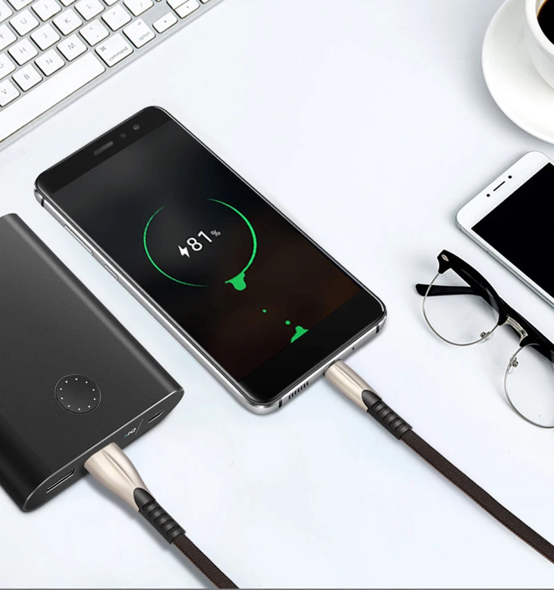 Micro USB Cable 2.1A 3FT 6FT 10FT Zinc alloy Sync Charging Data Cord for Samsung Android USB Cable Charger - ANKUX.COM
