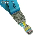 Custom made gold 3d zinc alloy embossed footprint shape running marathon medals sports of honor