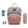 New Updated Lequeen diaper bag backpack with stroller strap and USB interface Maternity nappy changing bag for travel baby care