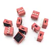 Piano Type Side Dial Dip Switch 2.54mm 4 Position Switch 4p 8pin 12pin 4 Way Red Switch Dp-04