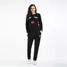 Custom 2018 Autumn Pullover Sweatshirt Pants Plus Velvet Printed Ladies Sport Two Piece Set Women Clothing