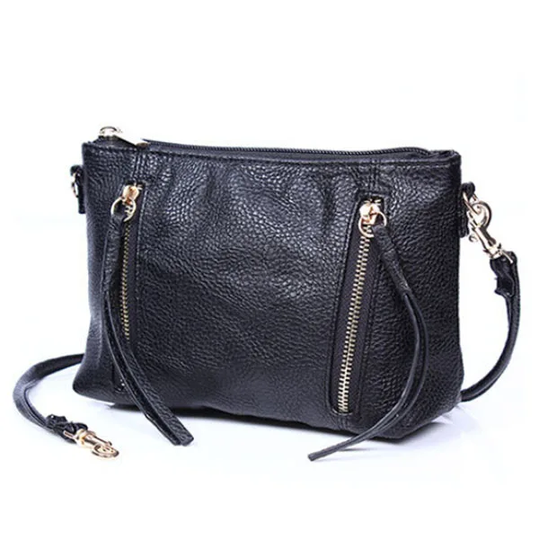 PU leather bags shoulder bag small handbag with tassels messenger bag with two zipper black casual bags famous brands V2G25