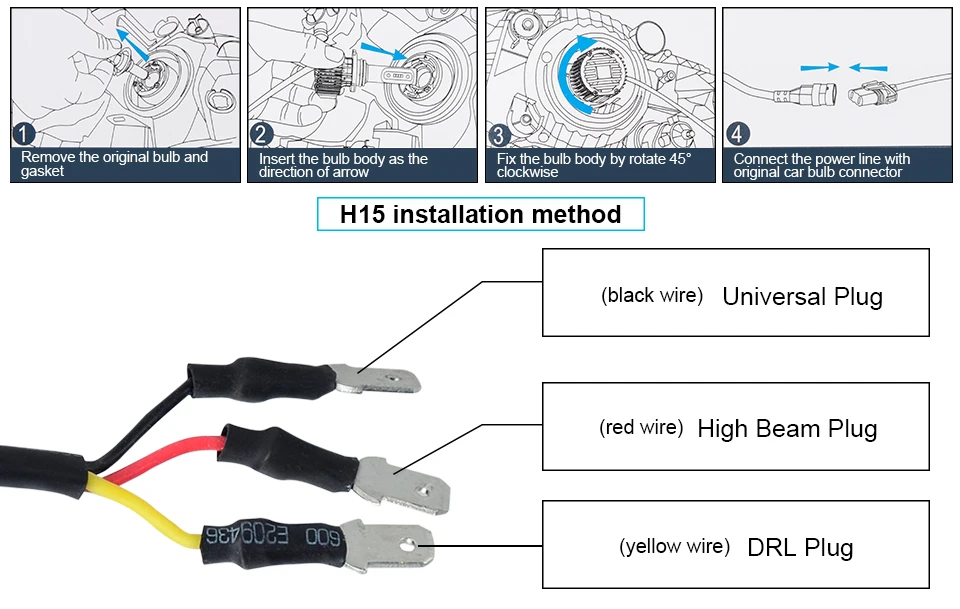 Flip LED Chips Automobile Headlamp Front Lights (15)