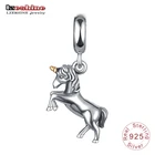LZESHINE Fashion Neck Beads Designs Animal Horse Pendant Charms Solid Sterling Silver For Women PSMB0462