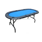 Multi-Game Table Casino Poker 72 Inch Folding 8 Player Casino Size Texas Holdem Oval Poker Playing Card Table