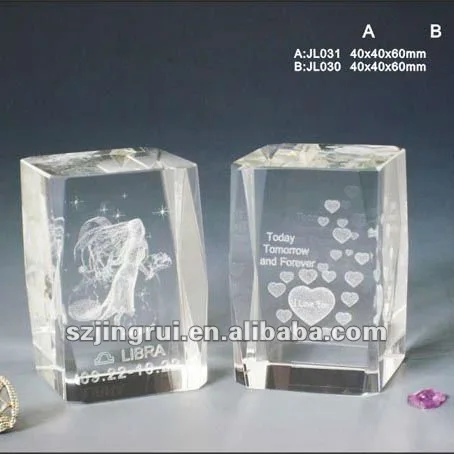 unique design souvenir gift 3d inner laser cube crystal crafts