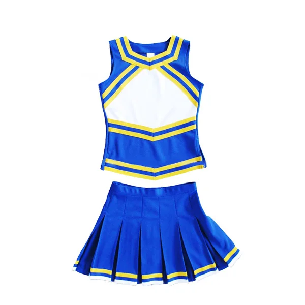 Most Popular Charming Custom Design Blue And Yellow Cheerleading